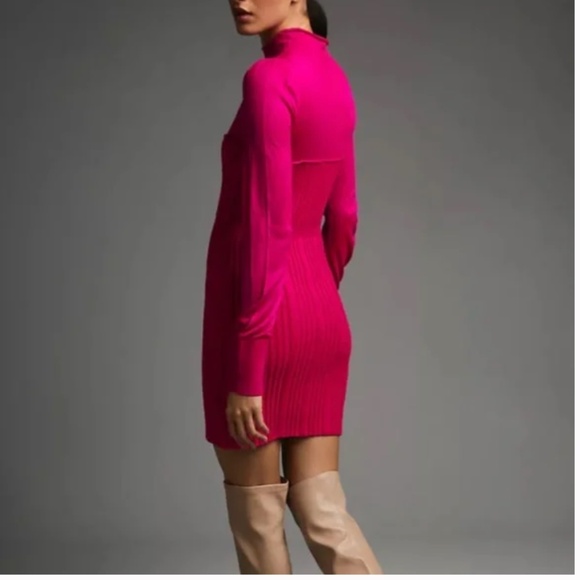 Turtleneck Sweater Hipster Hippie Art Chic Glam Romantic Sexy Sweetheart Dress - Picture 4 of 9